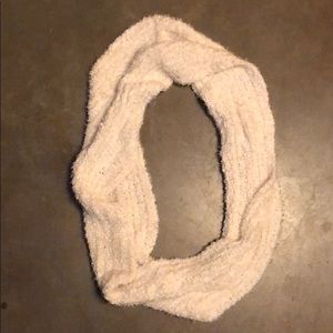 Fuzzy white sparkly infinity scarf